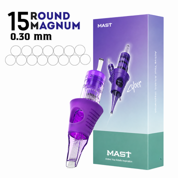 1015RM-1 (0,30 мм) Картриджі тату Mast Cyber (тіні\зафарбування) 20 шт cyber1015RM-1 фото