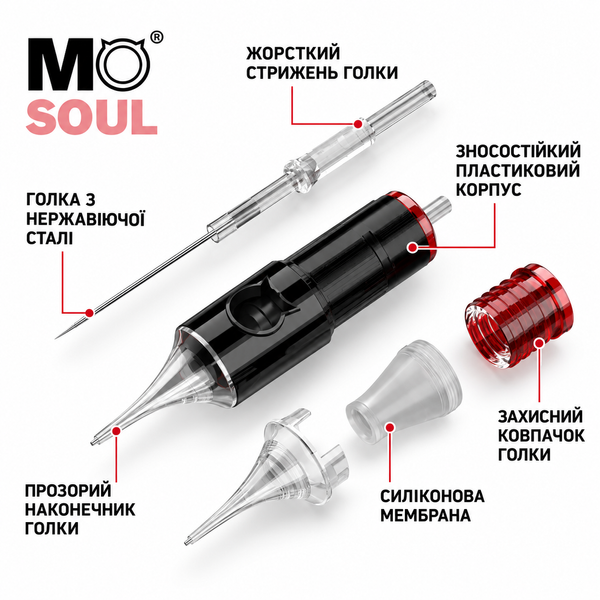 1015RM (0,30мм) Картриджі тату MO SOUL (тіні\зафарбування) 1 шт 0029911_1015RM фото