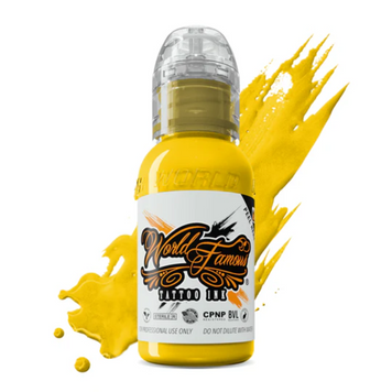 30мл Тату фарба WORLD FAMOUS INK - CANARY YELLOW 1686u-15ml фото
