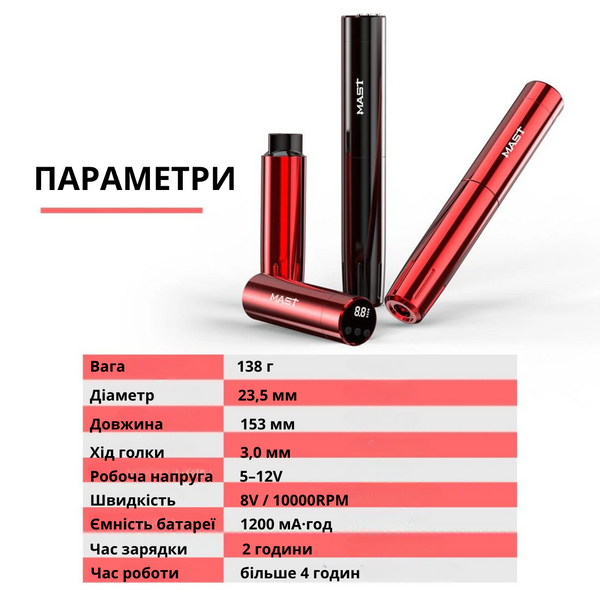 Машинка для перманентного макіяжу Mast Tour Y22 WQP-007 00848577 фото