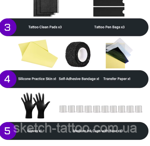 Беспроводной тату набор Mamba Tattoo  Mamba Tattoo Wireless Ki фото
