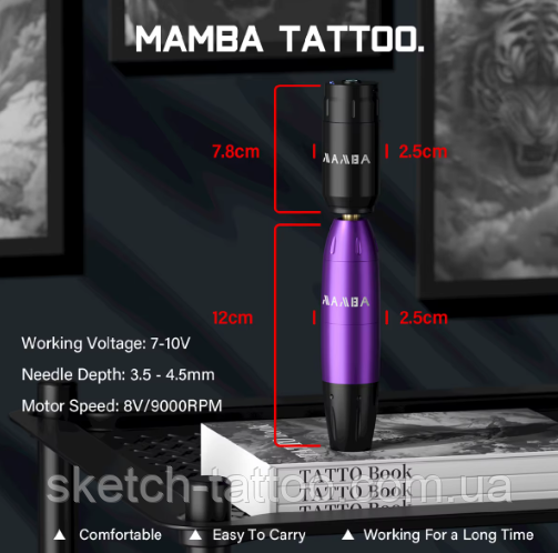 Беспроводной тату набор Mamba Tattoo  Mamba Tattoo Wireless Ki фото