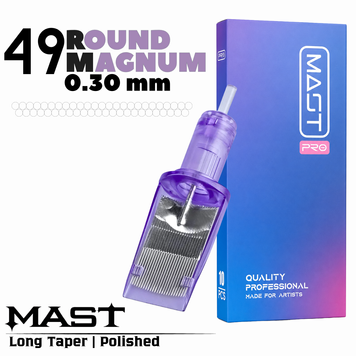 1049RM-1 (0,30 мм) Картриджі тату Mast PRO (тіні\зафарбування) 10 шт MAST1049RM-1 фото