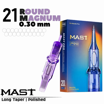 1021RM-1 (0,30 мм)Картриджі тату Mast PRO (тіні\зафарбування) 20 шт фото
