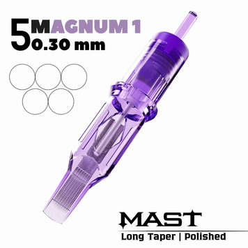 1005M-1 (0,35 мм) Картриджи тату Mast PRO (для теней и закрашивания) 1 шт mast1005M-1 фото