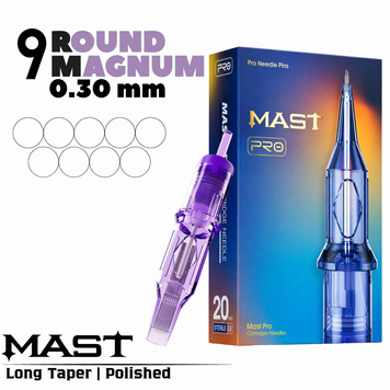 1009RM-2 (0,30 мм) Картриджі тату Mast PRO (тіні\зафарбування) 20 шт mast1009RM фото