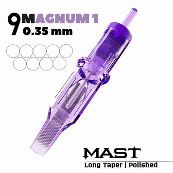 1209M-1 (0,35 мм) Картриджи тату Mast PRO (для теней и закрашивания) 1 шт mast1209RM фото