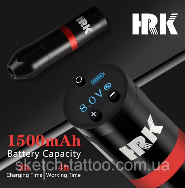 Тату набор с беспроводной тату-машинкой HRK с двумя аккумуляторами по 1500 мАч 00979900333 фото