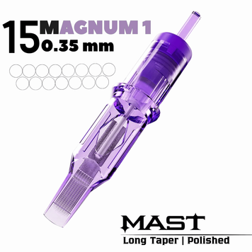 1215M-1 (0,30 мм) Картриджи тату Mast PRO (для теней и закрашивания) 1 шт mast1215M-1 фото