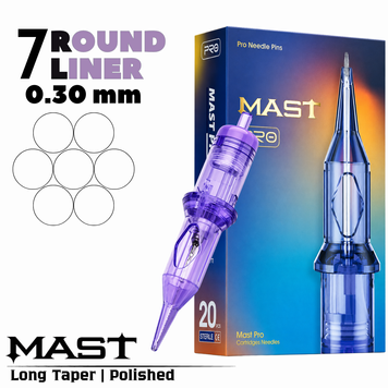 1007RL (0,30 мм) Картриджі тату Mast PRO (контур) 20 шт mast1007 фото